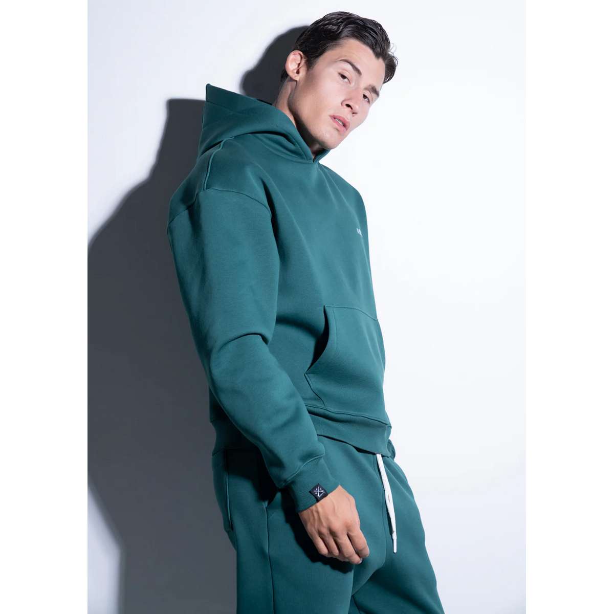 VINYL ART CLOTHING MEN΄S REGULAR FIT COTTON NEEDLECRAFT LOGO HOODIE 55412-88 PETROL